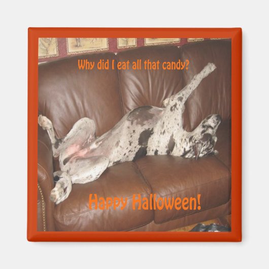 大きなダン食べスあまりにも多くのハロウィーンキャンディマグネット マグネット (正面)
