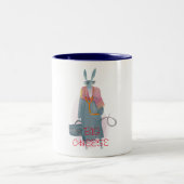 大きなチーズドクおもしろいターの医療用パームマグ ツートーンマグカップ (中央)