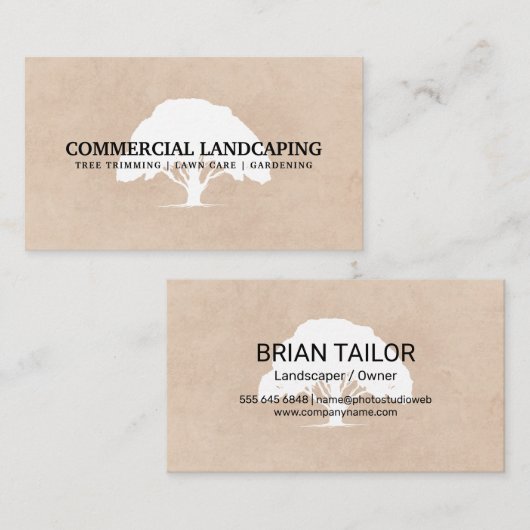 大きなツリーロゴ |ガーデニング |造園 名刺 (正面/裏面)