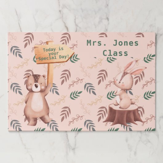 大きなティアウェイ紙パッド、先生ランチョンマット ペーパーパッド (正面)