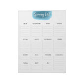 大きなティア遠くにグロッサリーリストターコイズ水色 ノートパッド (回転)