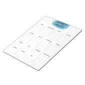 大きなティア遠くにグロッサリーリストターコイズ水色 ノートパッド (アングル)