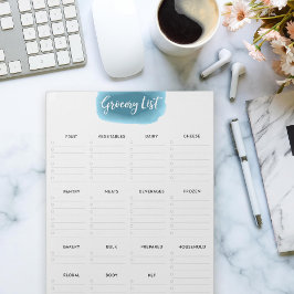 大きなティア遠くにグロッサリーリストターコイズ水色 ノートパッド