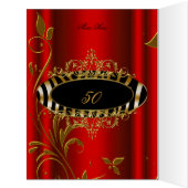 大きなディナーメニューテーブルレッド金ゴールドゼブラブラック (内側(左))