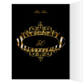 大きなディナーメニューテーブル金ゴールドゼブラブラック (内側(左))