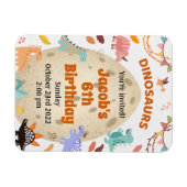 大きなディノ卵を持つ恐竜の誕生日パーティー マグネット (横)