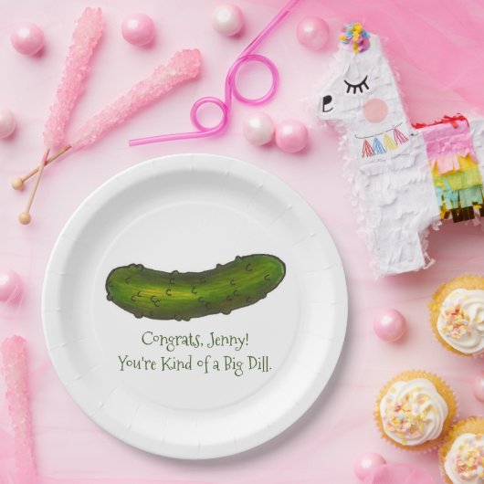 大きなディルおめでとうグリーンピックルの種類 ペーパープレート (パーティー)