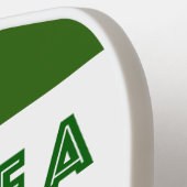 大きなディルの漬物の一種パーソナライズされた ピックルボールラケット (左詳細)