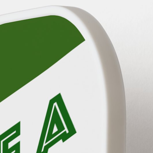 大きなディルの漬物の一種パーソナライズされた ピックルボールラケット (左詳細)