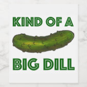 大きなディル（ディール）のグリーンコーシェールピクルスの一種 ワインラベル (シングルラベル)