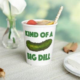 大きなディル（ディール）のグリーンコーシェールピクルスの一種 紙コップ