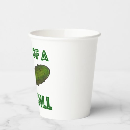 大きなディル（ディール）のグリーンコーシェールピクルスの一種 紙コップ (左)