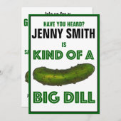 大きなディル(ディール)のグリーン・ピックルの卒業式の種類 招待状 (正面/裏面)