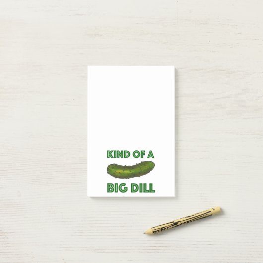 大きなディル(ディール)の一種コシェールデリ緑の漬物 ポストイット (デスク上)