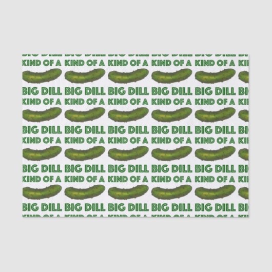 大きなディル(ディール)の種類のグリーンコシェールデリ漬物 薄葉紙 (正面)