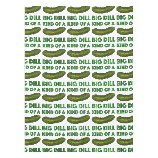 大きなディル（ディール）グリーンデリピックルグルメの種類 テーブルクロス (正面)