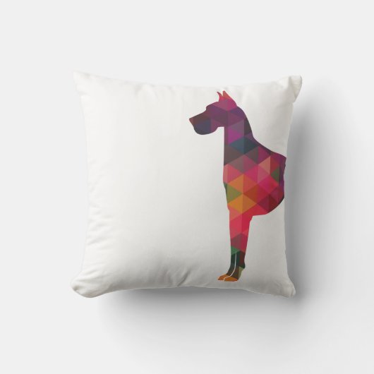 大きなデイン幾何カラフルパターンのシルエット クッション (正面)