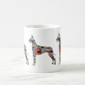 大きなデイン幾何カラフルパターンのシルエット コーヒーマグカップ (中央)