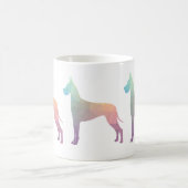大きなデイン幾何カラフルパターンのシルエット コーヒーマグカップ (中央)