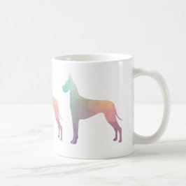 大きなデイン幾何カラフルパターンのシルエット コーヒーマグカップ