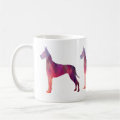 大きなデイン幾何カラフルパターンのシルエット コーヒーマグカップ (左)