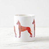 大きなデイン幾何カラフルパターンのシルエット コーヒーマグカップ (中央)