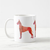 大きなデイン幾何カラフルパターンのシルエット コーヒーマグカップ (左)