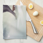 大きなデーンのクリスマスの雪の冬 キッチンタオル (四つ折り)