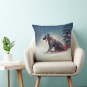 大きなデーンのクリスマスの雪の冬 クッション (椅子)