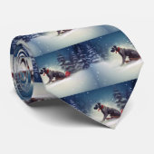 大きなデーンのクリスマスの雪の冬 ネクタイ (ロール)