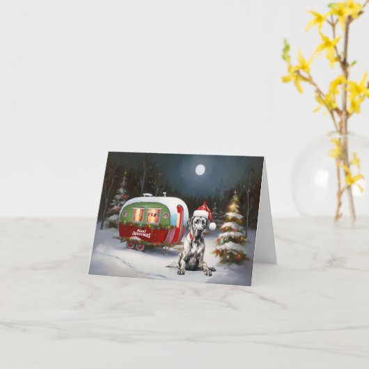 大きなデーンクリスマス カード (黄色い花)