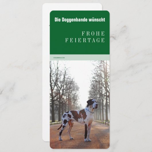 大きなデーンクリスマス シーズンカード (正面/裏面)