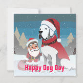 大きなデーンクリスマス マグネット招待状 (正面)