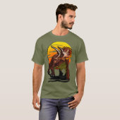 大きなトリケラトプス恐竜ファンのための草食動物 Tシャツ (正面フル)