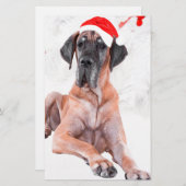 大きなドッグハットはクリスマスを楽しむ 便箋 (正面/裏面)