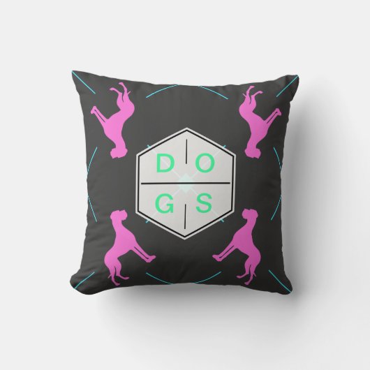 大きなドッグパターン クッション (正面)