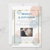 大きなドットのコンフェッティエンゲージメント写真フレーム 招待状 (正面)