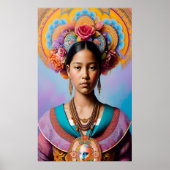 大きなネックレスを持つアジアの王女 ポスター (正面)