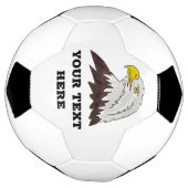 大きなハカスタムゲワシの頭のロゴのあるサッカーボール サッカーボール (回転)