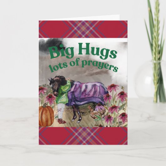大きなハグ いっぱいの祈り 早く治ってねカード サンキューカード (正面)
