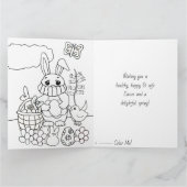 大きなハッピーイースター、カスタムマスクのウサギ カード (内部)