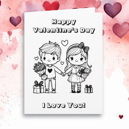 大きなハッピーバレンタインデー | カラーリングページ カード