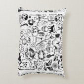 大きなハロウィンドゥードルズコレクション。手描きのビンタ アクセントクッション (裏面(縦))