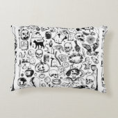 大きなハロウィンドゥードルズコレクション。手描きのビンタ アクセントクッション (裏面)