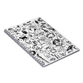 大きなハロウィーンのドードルコレクション。手描きヴィンタ ノートブック (右側)