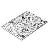 大きなハロウィーンのドードルコレクション。手描きヴィンタ ノートブック (左側)