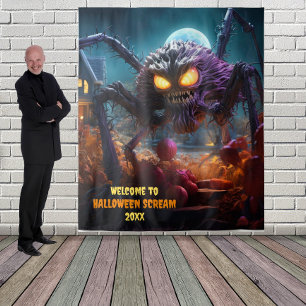 大きなハロウィーンの怖いクモ タペストリー