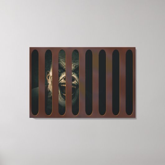 大きなハロウィーン怖いピエロインストームグレート キャンバスプリント (正面)