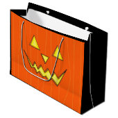 大きなハロウィーン抱き枕とジャックオランタン顔 ラージペーパーバッグ (正面アングル)