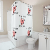 大きなハートが4つの足で歩く – かわいいペット好き シャワーカーテン (インサイチュ)